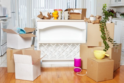 Clean and organized storage space for renovation items in Goldersgreen