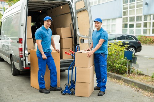 Moving boxes and packing materials prepared for Goldersgreen relocation